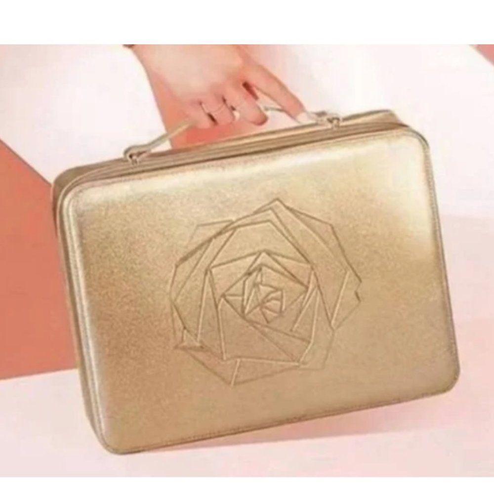 Lancome Limited Edition Golden Makeup Bag Case